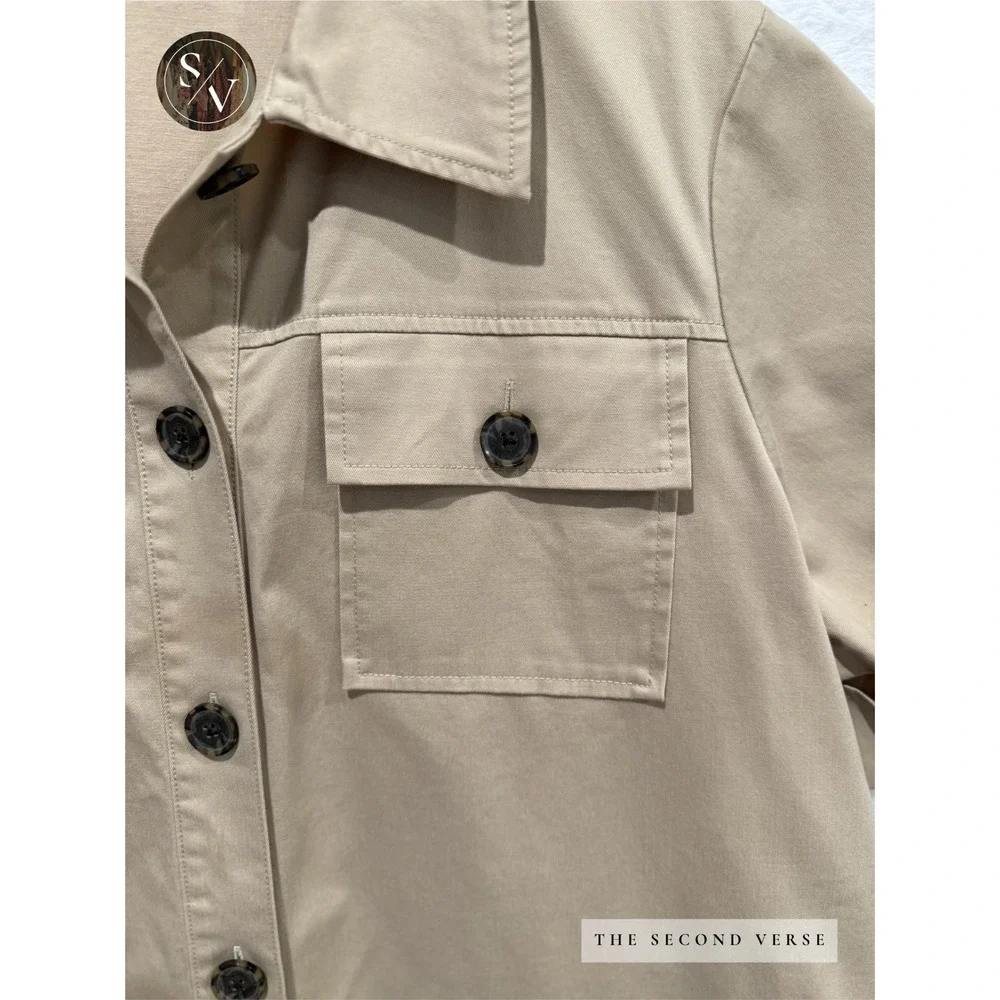 J. Crew Gamine Utility Shirtdress Stretch Twill BY836 Size 20 - Picture 5 of 11